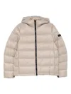 Peuterey Hooded Zip Coat In Neutral