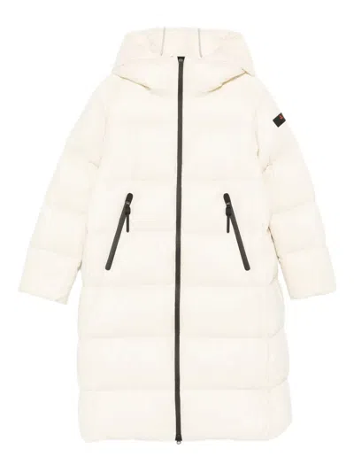 Peuterey Hooded Zip Coat In White