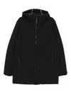 Peuterey Black Coat With Hood And Zippered Pockets In Black