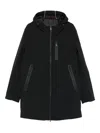 Peuterey Hooded Zip-front Padded Coat In Black