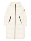Peuterey Hooded Zip-up Coat In White