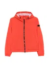 Peuterey Nigle Hooded Blouson Jacket Elasticated Cuffs Hem In Orange