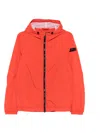 Peuterey Nigle Hooded Blouson Jacket Elasticated Cuffs Hem In Orange
