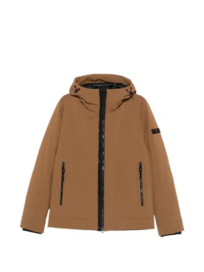 Peuterey Hooded Zip-up Jacket In Brown