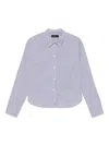 Peuterey White And Blue Shirt With Vertical Stripe Pattern In White