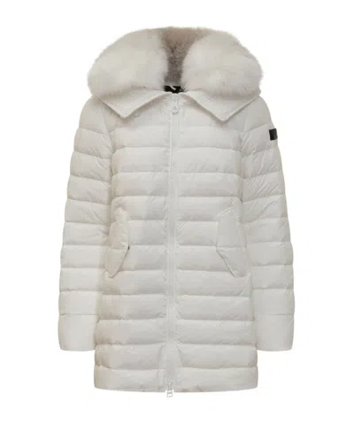 Peuterey Itoka Zip-up Long Down Jacket In Gray