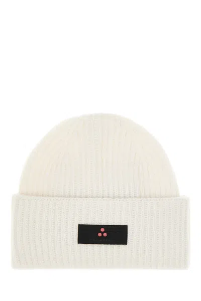 Peuterey Ivory Nylon Blend Beanie Hat In White