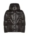 Peuterey Giubbino Puffer Lucido Con Cappuccio Nero In Black