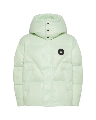 Peuterey Giubbino Puffer Lucido Con Cappuccio Verde In Green