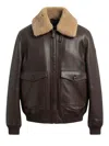 Peuterey Zip-fastening Leather Jacket In Brown
