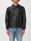 Peuterey Brown Leather Jacket In Black