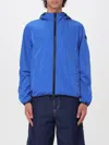 Peuterey Crinkle-effect Windproof Jacket With Adjustable Hood In Blue
