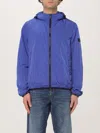Peuterey Crinkle-effect Windproof Jacket With Adjustable Hood In Blue