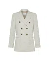 Peuterey Double-breasted Blazer With Ecru Jewel Buttons In Toni Neutri
