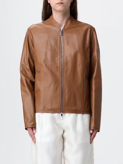 Peuterey Leather Jacket In Brown