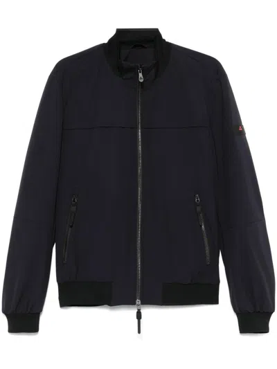 Peuterey Textured Blue Jacket With High Collar
