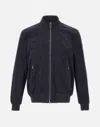 Peuterey Blue Suede Leather Jacket In Blue