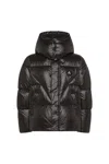 Peuterey Giubbino Puffer Lucido Con Cappuccio Nero In Black