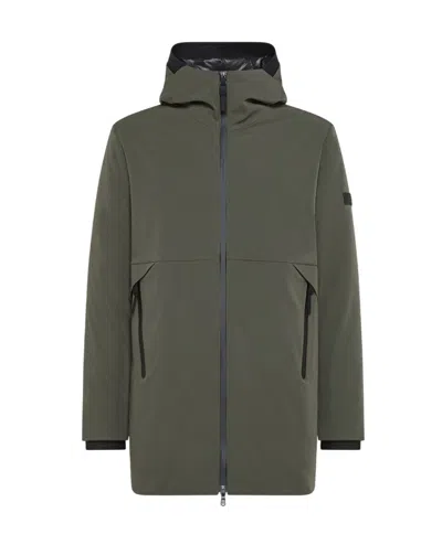 Peuterey Trench Coat In Stretch Nylon In Gray