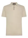 Peuterey Polo Classica In Tricot Di Cotone Beige In Neutrals