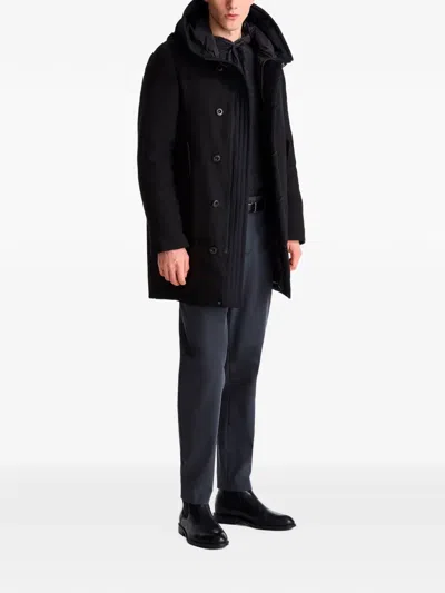 Peuterey Kasa Ki 05 Hooded Down-feather Coat In Black