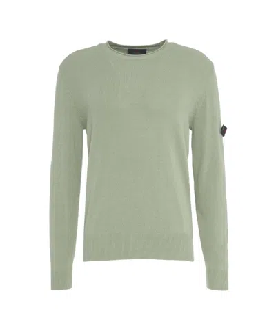 Peuterey Knit Cotton Sweater With Detachable Logo In Grey