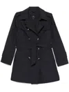 Peuterey Double-breasted Blue Coat With Metallic Buttons In Blue