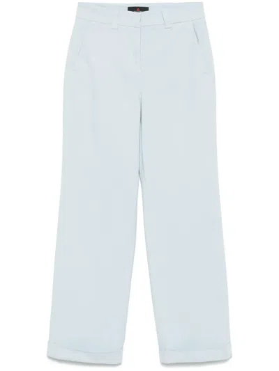 Peuterey Sky Blue Trousers With Classic Waistband