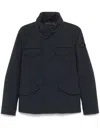Peuterey Layered Technical Jersey Jacket With Concealed Hood In Black