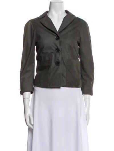 Pre-owned Peuterey Leather Blazer In Gray
