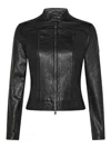 Peuterey Fitted Biker Jacket In Soft Dyed Nappa Leather