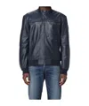 Peuterey Leather Jacket In Blau