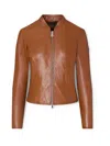 Peuterey Leather Jacket In Brown
