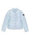 Peuterey Quilted Silver Jacket With Stand-up Collar