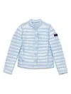 Peuterey Quilted Silver Jacket With Stand-up Collar