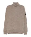 Peuterey Classic Knit Sweater With Ribbed Details In Brown