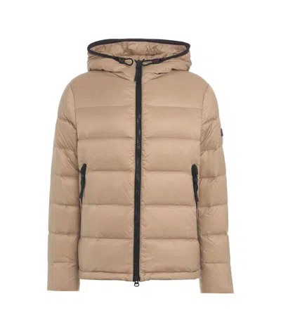 Peuterey Logo-patch Padded Jacket In Beige