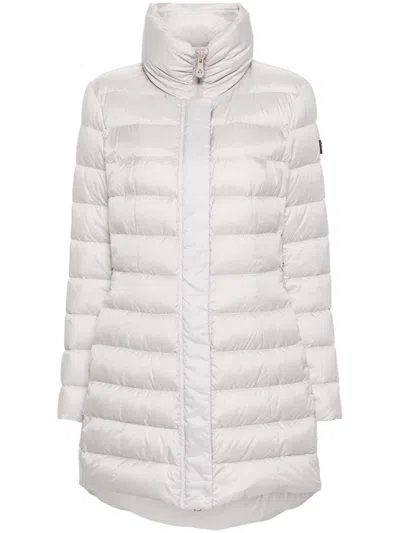 Peuterey Nylon Midi Down Jacket In Grey