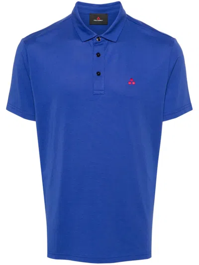 Peuterey Mezzola01 Polo Shirt In Jersey Cotton In Blu Elettrico