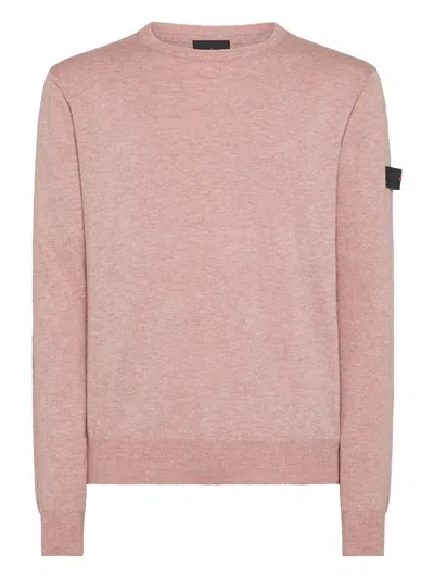Peuterey Logo-patch Crew-neck Sweater In Pink