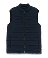 Peuterey Quilted Blue Jacket With High Collar In Black