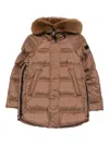 Peuterey Logo-patch Parka Coat In Brown