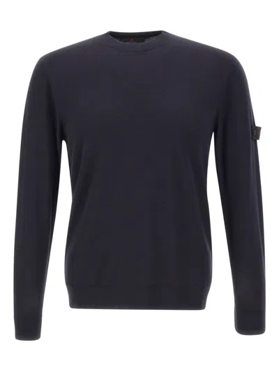 Peuterey Logo-patch Ribbed Sweater In Black