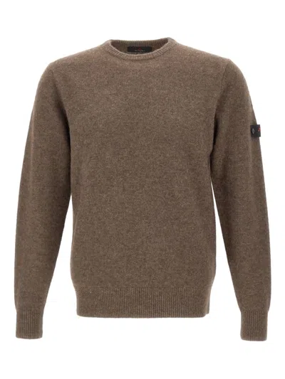 Peuterey Logo-patch Sweater In Brown
