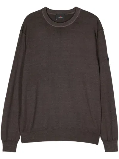Peuterey Logo-patch Sweater In Brown