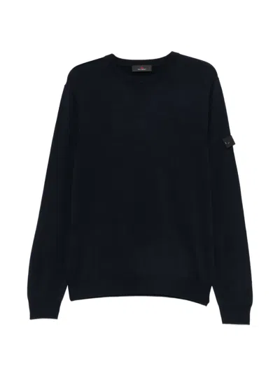 Peuterey Logo-patch Crew-neck Sweater In Black