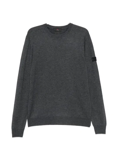 Peuterey Logo-patch Crew-neck Sweater In Gray
