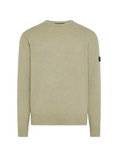 Peuterey Logo-patch Crew-neck Sweater In Green
