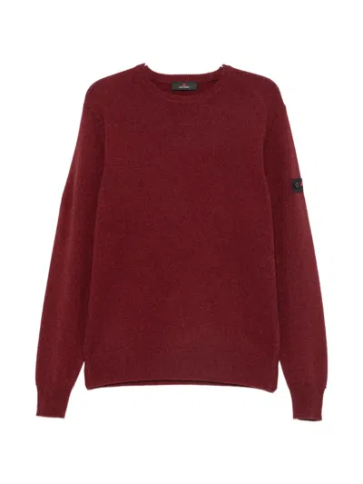 Peuterey Logo-patch Crew-neck Sweater In Brown