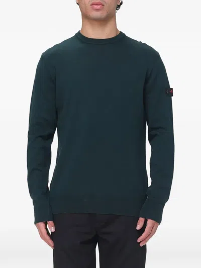 Peuterey Logo-patch Elbow-patch Sweater In Green